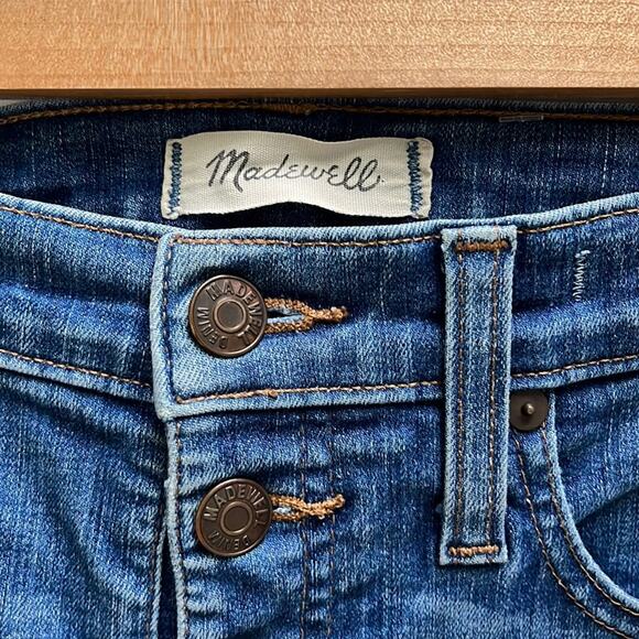 Madewell 10in High-Rise Skinny Chewed Hem Denim Jeans Size 25 - Picture 4 of 16